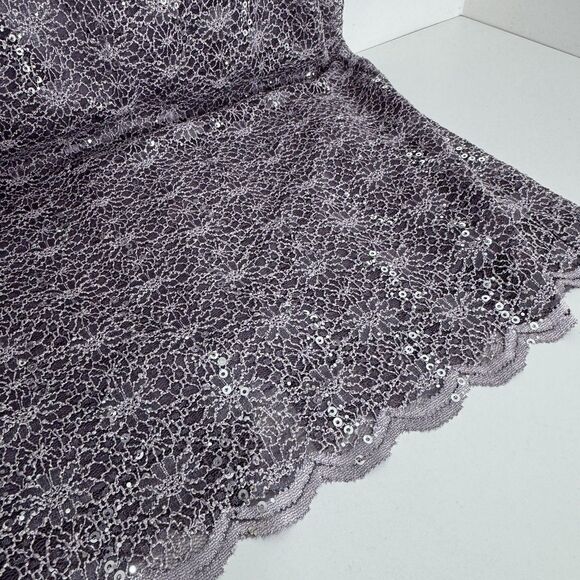 R&M Richards Mother Bride Sequin Lace 2-Piece Dress Jacket Set Purple Sz 16 Plus - Picture 3 of 12